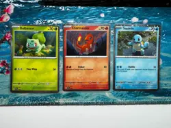 Pokemon 151 Bulbasaur 046 Charmander 047 Squirtle 048 Promo Set Cosmos Holo NM - Image 1
