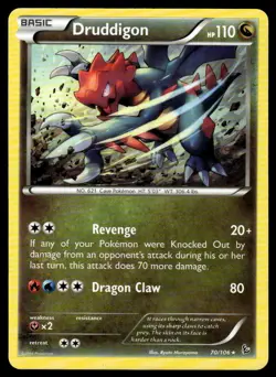 POKEMON DRUDDIGON FLASHFIRE 70/106 Non Holo R NM/M - Image 1