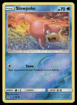 Pokemon Slowpoke Hidden Fates 12/68 Reverse Holo C NM/M - Image 1