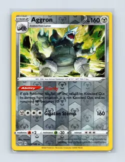 Aggron 123/189 Holo Rare Darkness Ablaze Pokemon Reverse Holo Near Mint - Image 1