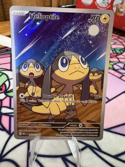 Pokemon Helioptile 143/132 Me01 Full Art Holo Basic HP 70 English - Image 1