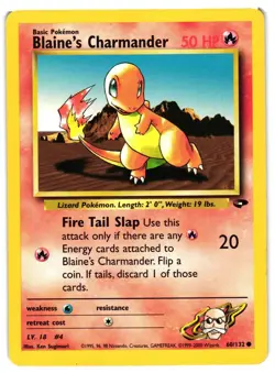 Pokemon TCG Blaines Charmander 60/132 Gym Challenge Unlimited LP/MP - Image 1