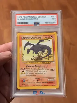 Pokemon 2002 Shining Charizard 107/105 Holo Neo Destiny PSA 7 - Image 1