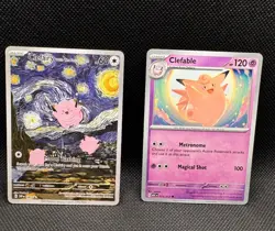 Pokemon TCG Clefairy 085 SV Promo (Van Gogh) & Clefable 075/217 Holo Lot - Image 1