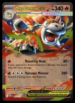 Mega Camerupt ex 022/132 Double Rare Mega Evolution Pokemon Holo Near Mint - Image 1