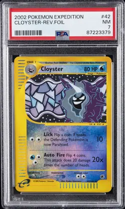 2002 POKEMON EXPEDITION #42 CLOYSTER-REVERSE FOIL PSA 7 - Image 1