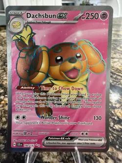 Pokemon Dachsbun ex 160/142 Sv07: Stellar Crown Ultra Rare Holo Full Art HP 250 - Image 1