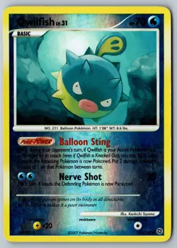 Pokemon: Qwilfish Reverse Holo Common Secret Wonders 101/132 LP/MP - Image 1