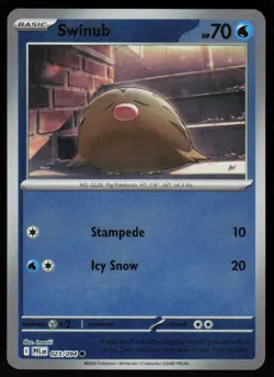 Swinub 023/094 Common Phantasmal Flames Pokemon Reverse Holo Near Mint - Image 1