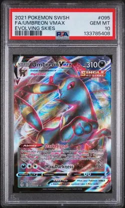 2021 POKEMON SWORD & SHIELD EVOLVING SKIES #095 FULL ART/UMBREON VMAX PSA 10 - Image 1