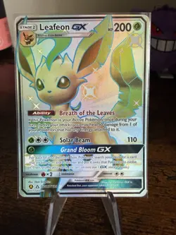 Pokemon TCG Leafeon GX SV46/SV94 Hidden Fates SV Shiny Holo Full Art 2019 - Image 1