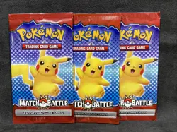 Lot Of 3 Pokemon Match Battle McDonalds Promo Sealed Booster Card Pikachu -2022 - Image 1