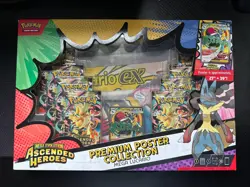 Pokemon TCG Ascended Heroes Premium Poster Collection Mega Lucario (ERROR) New! - Image 1