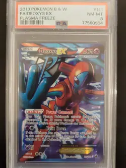 2013 POKEMON BLACK & WHITE PLASMA FREEZE #111 FULL ART/DEOXYS EX PSA 8 - Image 1