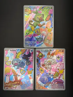 First Partner Series 2 Illustration Galar Grookey 052, Scorbunny 053, Sobble 054 - Image 1