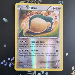 Snorlax 77/124 Reverse Holo Fates Collide NM Rare Pokemon TCG Card - Image 1