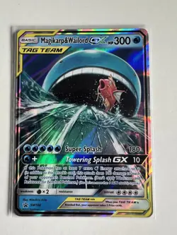 Pokemon TCG Magikarp & Wailord GX TAG TEAM Sun & Moon Promo Holo SM166 300HP - Image 1