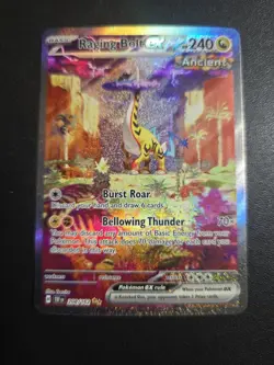 Pokemon TCG SV Temporal Forces Raging Bolt EX Card 208/162 Sir - Image 1