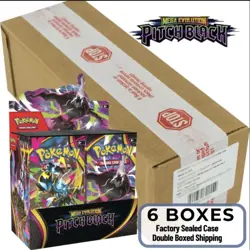 Pokemon TCG ME05 PITCH BLACK 6 BOX BOOSTER CASE Factory Sealed PREORDER - Image 1