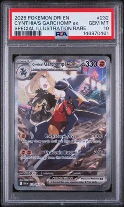Pokemon 2025 Cynthia's Garchomp ex 232/182 SIR Destined Rivals GEM MINT PSA 10 - Image 1