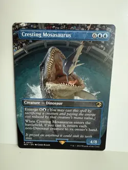 Cresting Mosasaurus (Borderless) - Near Mint MTG Jurassic Park World - Image 1
