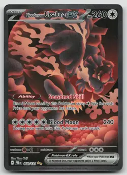 Bloodmoon Ursaluna EX Prismatic Evolutions Card 168/131 Near Mint Condition - Image 1