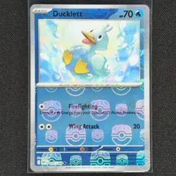 Ducklett - 025/086 - Masterball Holo - White Flare - Pokemon Card - NM/M - Image 1