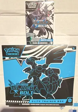 Factory Sealed Pokemon Scarlet Violet Black Bolt ETB And Booster Bundle - Image 1