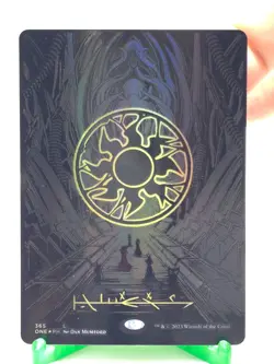 Plains (Phyrexian) - Full Art (Oil Slick Raised Foil) 365 Phyrexia: ONE MTG NM - Image 1