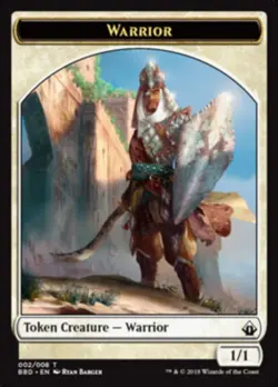 MTG 10 Warrior Token, NM-Mint, English Battlebond - Image 1