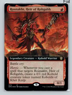 MTG Rosnakht, Heir of Rohgahh (Extended Art) Foil R Dominaria United 75 NM - Image 1