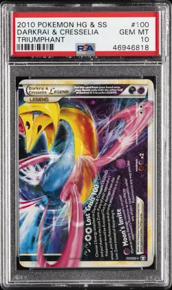 POKEMON HEARTGOLD & SOULSILVER TRIUMPHANT DARKRAI & CRESSELIA LEGEND-HOLO PSA 10 - Image 1