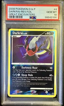 Pokemon Darkrai Reverse Holo #4 D&P Great Encounters 2008 PSA 10 GM Low Pop 26 - Image 1