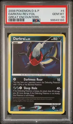 Pokemon Darkrai Reverse Holo #4 D&P Great Encounters 2008 PSA 10 GM Low Pop 26 - Image 4