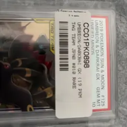Pokemon 2019 Umbreon & Darkrai GX 125/236 Tag Team Unified Minds GEM MINT PSA 10 - Image 5