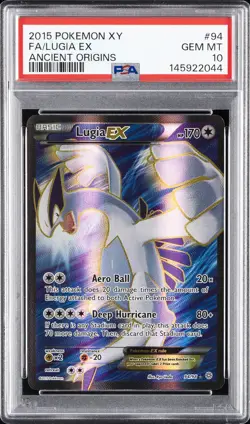 2015 POKEMON XY ANCIENT ORIGINS #94 FULL ART/LUGIA EX PSA 10 - Image 1