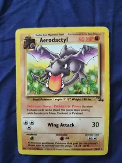 Aerodactyl 16/62 Fossil Rare Non-Holo Vintage Pokemon TCG Card MP - Image 1