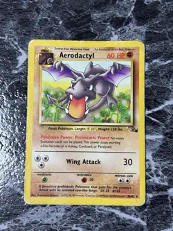 Pokemon TCG Aerodactyl 16/62 Fossil Rare Non-Holo Card WOTC 1999 MP/HP - Image 3