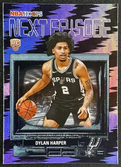 Dylan Harper 2025-26 Topps Hoops #NE-2 Next Episode Rainbow Foil RC Spurs - Image 1