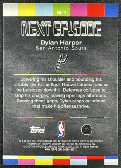 Dylan Harper 2025-26 Topps Hoops #NE-2 Next Episode Rainbow Foil RC Spurs - Image 2