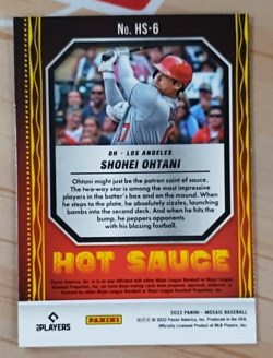 2022 Panini Mosaic Shohei Ohtani HOT SAUCE Insert SP Angels / Dodgers #HS-6 RARE - Image 2