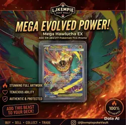 Pokemon TCG Mega Hawlucha EX 283/217 Secret Rare Full Art Holo (2026) - Image 3