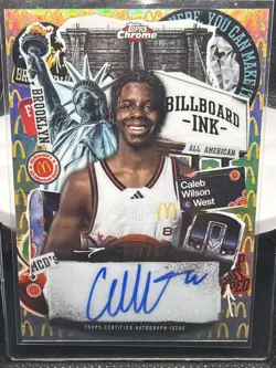 2025 Topps Chrome McDonald's All American #BI-CW Caleb Wilson Billboard Ink #/75 - Image 1