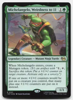 Michelangelo, Weirdness to 11 (Foil) - NM - TMT Ninja Turtles # 0121 - MTG Magic - Image 1