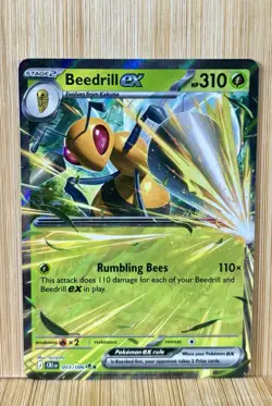 Pokemon Beedrill ex 003/086 Double Rare Mega Evolution Chaos Rising Holo Card - Image 1