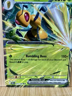Pokemon Beedrill ex 003/086 Double Rare Mega Evolution Chaos Rising Holo Card - Image 4