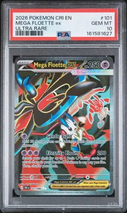 2026 POKEMON CRI EN-CHAOS RISING ULTRA RARE #101 MEGA FLOETTE EX PSA 10 - Image 1