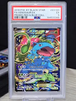 Pokemon Venusaur EX XY123 XY Black Star Promo 2016 Red & Blue Coll Holo PSA 5 - Image 1