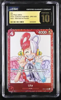 Uta OP01-005 CGC 10 Pristine Premium Coll. Film Red One Piece Card - Image 1
