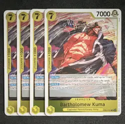 Playset Bandai One Piece TCG Bartholomew Kuma EB04-054 Yellow Eng x4 - Image 1
